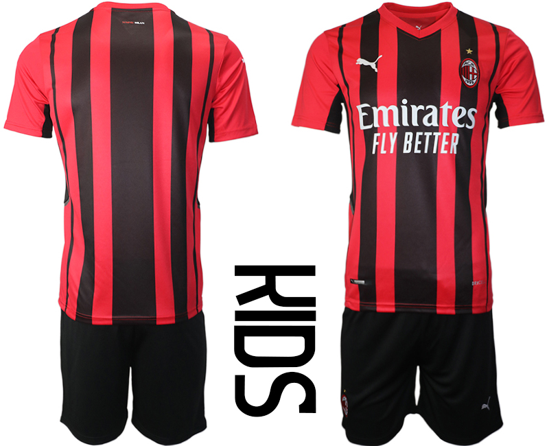 AC milan home kids 2021/22 Soccer Kit